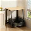 Generic Organizzatore per Macchina da Caffè con Antenna Scorrevole Piano di Lavoro Scaffale Espositivo Alimenti Doppia Rack a Terra Adatto per Cucina Ufficio Salone Camera da Letto(Black,B)