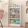 Vethenx libreria montessori,Porta Dietro Il Portariviste,grande capacità di archiviazione,Risparmia spazio per Camera dei bambini, Soggiorno, Ufficio, Camera da Letto（bianco（4 piani）-90×10×120）