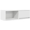 Mhdvray Mobile TV bianco, 80 x 31 x 25,5 cm, moderno, sospeso, in legno, salvaspazio, con cassetto e scomparto aperto, per soggiorno