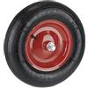 Relaxdays Ruote Carriola 4.80 4.00-8, da Gonfiare, Cerchione in Acciaio e ASSE, Penumatico, Ruotino Carrello, Nero Rosso