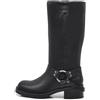 IF Fashion Scarpe Stivali da Donna Al Polpaccio Biker Motociclista Con Fibbie Cinturino Anfibi MP730 nero N.37