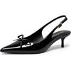 DREAM PAIRS Scarpe Slingback Tacco Basso Donna | Tacco kitten 5,5 cm, punta affusolata, fiocco, cinturino regolabile, fodera amica della pelle, eleganti.