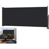Aufun Tenda da Sole Laterale 100x300 cm,Tenda da Sole Allungabile, Protezione Solare in Poliestere, Protezione Privacy, Protezione dal Vento per Giardino, Tenda da Sole Laterale con Staffa, Antracite