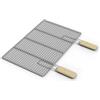 HAGO Griglia in acciaio inox | Angolare 54x34 cm | Griglia di ricambio | Griglia per barbecue | Griglia per barbecue | universale | con maniglie | in acciaio inox | massiccia | per barbecue a gas |