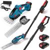 HumiLuft Tagliasiepi a batteria da 24 V, con asta di prolunga da 100 cm, tagliaerba e cesoie a batteria 4 in 1, con 2 batterie da 1500 mAh, max 1,5 m, regolabile a 90°, forbici elettriche da giardino