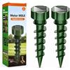 Mepham repellenti solari per talpe, confezione da 2. Ultrasuoni e vibrazioni scacciano talpe e arvicole. IP65 impermeabili, resistenti alle intemperie, sicuri per animali, ideali per giardini e prati.
