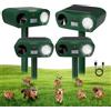 MQJIAZHI Dissuasore solare a ultrasuoni, sensore PIR, per giardino, cortile, campeggio, allontana gatti, cani, uccelli, scoiattoli, pipistrelli, impermeabile IPX4