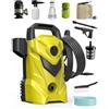 Hingue Idropulitrice Compatta ad Alta Pressione 3000W, 135 Bar, 360 L/h, Mini Idropulitrice Portatile Salva-Spazio con Pompa in Alluminio, Ideale per Lavaggio Auto e Balconi