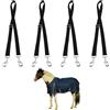 MiOYOOW Cinghie per Coperta per Cavalli, 4 Pezzi Cinghia Elastica e Regolabile per Coperte Cavallo, Facile Installazione Cinghie Accessori Versatili, per Fattoria, Prato, Campo
