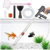 Faticenic Aspiraghiaia per Acquario, Aspirapolvere Manuale per Acquario con Pressa ad con Tubi di Prolunga e Morsetto, Pulitore a Sifone Multifunzione per Lavaggio della Sabbia, Rimozione di Detriti, Deco