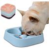 Hifrenchies Ciotola per cani sana a alimentazione lenta per bulldog francese-mangiatoia per cani divertente senza soffocare cane gatto cibo acqua ciotola con motivo a righe o quadrifoglio (ciotola a