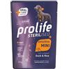 Generico PROLIFE Cane Sterilised Sensitive Adult Duck & Rice - Mini | alimento umido completo per cani sterilizzati e/o sensibili di taglia piccola, prodotto senza glutine, 20 bustine da 100 grammi.
