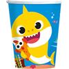 amscan 9909041-66 - Bicchieri di carta con licenza ufficiale Baby Shark - Confezione da 8