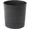 Lamela Vaso per piante con sottovaso integrato, larghezza 22,5 cm, 7 l, grigio effetto cemento, per interni ed esterni, resistente alle intemperie e facile da pulire