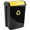 TATAY Contenitore Differenziata con Coperchio Basculante 50L | Interno ed Esterno | Per Sacchetti da 30L a 50L | Anti UV | Plastica Resistente Senza BPA | 40,5x33,5x57,5 cm, Nero, Plastica
