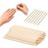 JADUFHU 100 Bastoncini Legno Arancio 9,5 cm Spingi Cuticole Doppia Punta Manicure