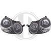 Diederichs Coppia fari fanali anteriori TUNING POLO 9N 2001-2005 neri con anelli ANGEL EYES