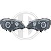 Diederichs Coppia fari fanali anteriori TUNING POLO 9N3 2005-2009 NERI anelli ANGEL EYES