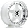 Jr Wheels Un cerchio JR Wheels JR6 15x7 ET35 4x100 bianchi con bordo lavorato