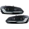 KITT Tuning Coppia Fari Fanali anteriori Polo 6R 6C 2011 2017 LED Light Bar Alogeni H7