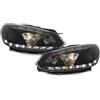 sonar Coppia Fari Fanali Anteriori TUNING Golf VI 6 DRL NERI LED Alogeni H7
