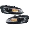 KITT Fari Fanale per VW Polo MK5 6R 6C 61 11-17 Luce LED Light Bar Devil Eye Look