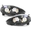 KITT Lightning Fari anteriori Angel Eyes per Fiat Grande Punto 09.2005-2008 2 cerchi Halo neri