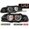 Tuning Tec Coppia Fari Fanali Anteriori Tuning E39 1995-2003 ANGEL EYES D2S/H7 Nero