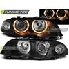 Tuning Tec Coppia Set Fari Fanali Anteriori Tuning E46 05.98-08.01 S/T ANGEL EYES Nero H7