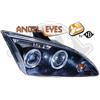 sonar Coppia Fari Fanali Anteriori Tuning Angel Eyes Focus 2 2005-2008 FONDO NERO