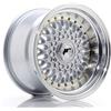 Jr Wheels Un cerchio JR JR9 15x9 ET10 PERSONALIZZATO Argento con bordo lavorato
