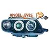 sonar Coppia Fari Fanali Anteriori Tuning SAXO 1996 >99 nero anelli angel eyes