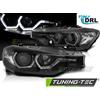 Tuning Tec Coppia FARI ANGEL EYES LED DRL NERI per BMW F30/F31 da 10.2011 A 05.2015 Alogeni