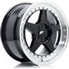 Jr Wheels Un cerchio JR Wheels JR6 17x8 ET20-35 4H CUSTOM Nero lucido w/ Labbro lavorato