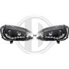 sonar Coppia Fari Fanali anteriori TUNING GOLF 5 V 2003 2008 neri dayline striscia LED