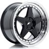 Jr Wheels Un cerchio JR JR6 18x9,5 ET20-40 5H CUSTOM Nero lucido con bordo lavorato