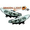 Diederichs Coppia Fari Fanali Anteriori TUNING Peugeot 207 06-12 cromo H1+H1 correzione luc