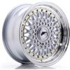 Jr Wheels Un cerchio JR JR9 15x7 ET20 PERSONALIZZATO Argento con bordo lavorato