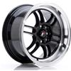 Jr Wheels Un cerchio JR JR7 15x8 ET35 4x100/114 Nero lucido con bordo lavorato