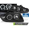 Tuning-Tec Coppia Fari Fanali anteriori angel eyes CCFL Neri adatti audi A4 11.1994 12.1998