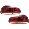 AUTOPLUS Coppia Fari Fanali Posteriori Tuning Golf VI 6 GTI Look 08-12 ROSSI FULL LED