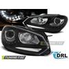 Tuning-Tec Fari anteriori con luci diurne a LED nere per VW Golf 6 10.08-12 -LPVWG3