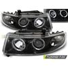 Tuning-Tec Fari anteriori Angel Eyes neri per SEAT LEON / TOLEDO 04.99-08.04 -LPSE02