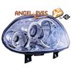 sonar Coppia fari fanali anteriori TUNING CLIO 1998-2001 cromati H1+H1 per reg