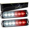 RIGIDON 2x 6 LED lampada di emergenza strobo barra led faretti fendinebbia | 12V 24V, 4,3 pollici, senza interruttore, bianca rosso, impermeabile, per auto fuoristrada camion UTE ATV barca 4x4 veicoli