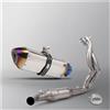 Generico Tubo scarico della motocicletta Per Kawasaki Per Z650 Per ER6N 2023-2025 Scarico, Racing Line slip on tubo di scarico da 51mm per silenziatore moto completo