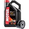 Motul Servizio Cambio Olio Moto Duo 7100 4T 15W-50 Sintetico 4 Litri + Filtro Olio OC11