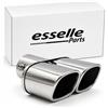 Esselle Parts Terminale Scarico Doppia Uscita Cromato Inox per Fiat Panda 169 Cross