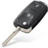 onetop1 2 Pulsanti Chiave A Guscio Per VW Jetta Golf Passat Beetle Per Skoda Seat | Per 202AD 202H 202Q 202AM 202AJ,Flip Remote Car Key Shell ,Auto Ricambio Chiavi Telecomando