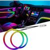 joonnair Luce Ambientale per Auto a LED in acrilico 2 in 1, 110 cm + 35 cm, 290 LED RGB con 16 milioni di colori, 200 modalità, LED Auto interni controllo tramite app e telecomando USB